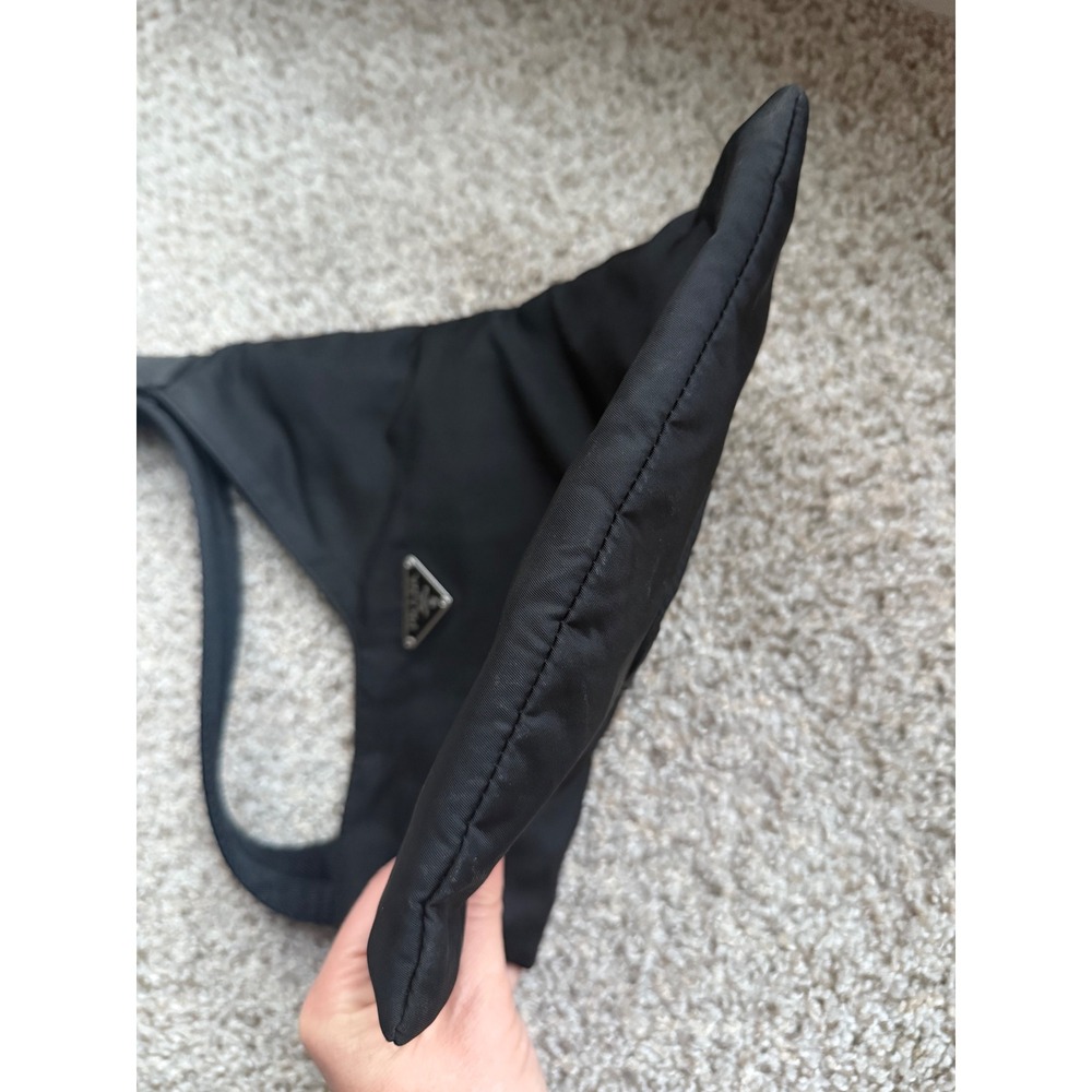 Prada Vintage Black Tessuto‎ Nylon Triangle Logo Crossbody Messenger sling Bag - Picture 9 of 15